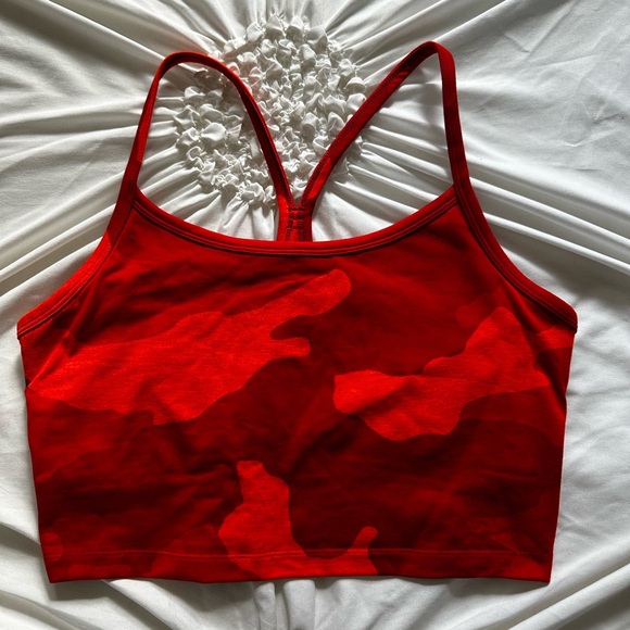 Red Camo Cropped Tank Top - Picture 1 of 3